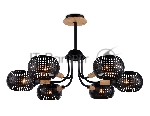 Светильник Ambrella light TR80167/6 BK/LWD черный/светлое дерево E14/6 max 40W D690*370