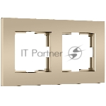Рамка на 2 поста Slab (шампань софт) W0022911