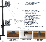 Настольное наклонно-поворотное крепление Kromax OFFICE-5, для 2-х LCD мониторов 13"-32", 5 ст. свободы, 3D вращение, VESA 75/100, max 2х6 кг GREY 