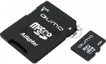 Флеш карта QUMO MicroSDHC 8GB Сlass 10 UHS-I, 3.0 , адаптер в комплекте SD, черно-красная картонная упаковка