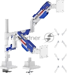 Кронштейн для мониторов Ultramounts UM744WB белый/синий 24"-57" макс.27кг крепление к столешнице поворот и наклон, вид 5