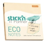 Блок самоклеящийся бумажный Stick`n ECO 21745 76x76мм 100лист. 60г/м2 пастель желтый
