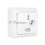 Выключатель проходной 1-кл. ОП Олимп 10А IP20 с индик. белый Universal О0125