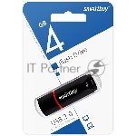 Флешка USB Smartbuy Crown black (SB4GBCRW-K), 4Gb, USB 2.0, R/W 25/15, черный/красный