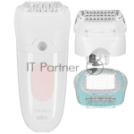 Эпилятор Braun SE5-050 скор.:2 насад.:4 от электр.сети от аккум. белый/розовый