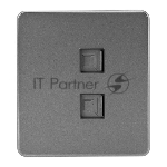 Розетка Kranz ROUND компьютерная двойная RJ45+RJ45 кат6 с/у титан