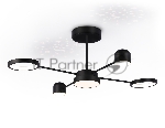 Потолочный светодиодный светильник Ambrella light FL51632/4+1 BK/GD черный/золото 3000K-6400K 48W 910*745*300 (ПДУ ИК)