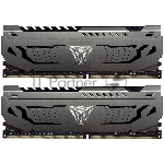 Оперативная память Patriot Viper Steel, DDR4, 16GB (2x8 GB), 3733 MHz, CL17, DIMM, радиатор, черный
