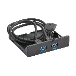 Планка USB на переднюю панель Exegate U3H-615, 3,5", 2*USB 3.0, черная, подсоединение к мат. плате