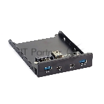 Планка USB на переднюю панель ExeGate U3H-619, 3,5", 2*USB 3.0+2*TypeC, черная, подсоед-е к мат. плат