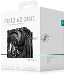 Вентилятор корпусной DeepCool FD12 V2 (3 шт.), 120 мм, 500-2500 об/мин, 32.32-35.66 дБ, 4 pin PWM, без подсветки