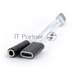 Переходник Cablexpert USB Type-C/Jack3.5 F+ Type-C F, черный, пакет (CCA-UC3.5F-02)