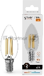 Лампа светодиодная филаментная Gauss Filament 12Вт цок.:E14 свеча св.свеч.бел.теп. (упак.:10шт)