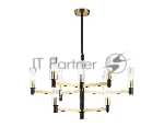 Люстра Ambrella light LH55515/12 BK/BS/CL черный/латунь/прозрачный E14*12 max 40W D860*905