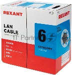Кабель витая пара Rexant U/UTP, категория 6, ZH нг(А)-HF, 4PR, 23AWG, внутренний, серый, 305 м, вид 12