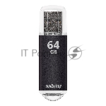 Флешка USB SmartBuy V-CUT black (SB64GbVC-K), 64Gb, USB 2.0, R/W 25/15, черный