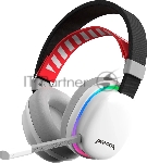 Гарнитура Marvo HG9069W Monka Echo белый, беспроводная + проводная, радиоканал, до 10 ч, подсветка, совместимость с PS5, Xbox