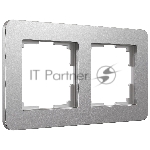 Рамка на 2 поста Platinum (алюминий) W0022606