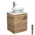 Тумба Bau Dream Blackwood 50 с дверцей, раковина BAU Dream D43, смеситель для раковины высокий Hotel Still, нержавеющая сталь, выпуск клик клак, белый