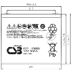 Батарея CSB GPL-12800 (12V, 80Ah) для UPS