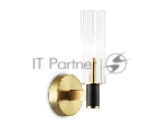 Настенный светильник Ambrella light LH55517 BK/BS/CL черный/латунь/прозрачный E14 max 40W 120*100*250