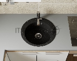 Мойка для кухни BAU Dream Pro D 48, без выпуска, черный камень