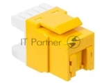 Модуль Keystone, RJ45, кат.5E, UTP, 180 градусов, со встроенной шторкой, желтый