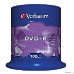 Диск DVD+R Verbatim 4.7Gb 16x Cake Box (100шт) (43551)