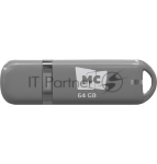 Флешка USB MORE CHOICE МФБ64 Grey (4620202558930), 64GB, USB 3.0, R/W 25/15, серый