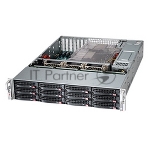 Корпус Supermicro CSE-826BAC4-R920LPB, 2U, 8 x SAS3 & 4 x hybrid NVMe 3.5 bays