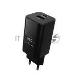 Сетевое зарядное устройство MORE CHOICE NC85i 1USB+1Type-C 3.0A PD 20W+QC3.0 для Lightning 8-pin Type-C, черный
