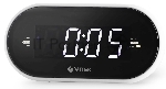 Будильник Vitek VT-6602 BK по 2 значения каждый. Диапазон частот FM 87,5-108 МГц. Мощность 5 вт. Размер дисплея 1,2 дюйм. Сигнал будильника зуммер / радио. Кнопка короткого сна. Таймер отключения. Тип тюнера цифровой. символов дисплея синий. корпуса черный.