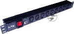 Блок розеток 19" 9 шт. C13, 10A 250V, без шнура питания