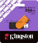 Флешка USB Kingston DataTraveler Exodia S (DTXS/256Gb), 256Gb, USB 3.2 Gen 1, R/W 70/25, оранжевый/черный