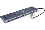USB-концентратор Gembird UHB-D6, USB Type-C, USB 2.0/RJ45/USB Type-C PD87W/Jack 3.5 / SD/TF/2xHDMI/VGA, USB Type-C