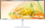 Монитор Samsung 34" ViewFinity S6 S34C650TAUXEN белый VA LED 5ms 21:9 HDMI M/M полуматовая HAS Piv 350cd 178гр/178гр 3440x1440 100Hz FreeSync DP Ultra WQHD USB 8.1кг
