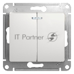 Механизм выключателя 2-кл. СП Glossa 10А IP20 10AX с подсветкой бел. SchE GSL000153
