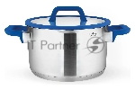 Кастрюля Lara LR02-793 Сапфир 4,9 л, 22x11 см, нержавеющая сталь, с крышкой, индукция