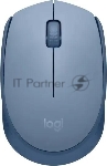 Мышь беспроводная Logitech M171 голубой, 1000 dpi, радиоканал, USB, кнопки - 3
