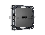 Комплект механизма розетки HDMI 2.0 OMEGA Антрацит серый 40V/500mA 2.0GHz 5-18Gbit/s QUANT (OP6640, VM222) MO664010