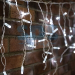Гирлянда "Айсикл" 4,8х0,6 м, с эффектом мерцания, белый ПВХ, 176LED, цвет: Белый, 230В