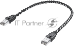 Патч-корд GCR PROF прямой 3.0m, UTP медь cat.6, STRONG черно-белый нейлон, ethernet high speed 10 Гбит/с, T568B, GCR-52778