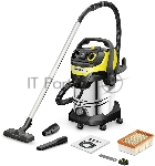 Строительный пылесос Karcher WD 7 Control P S 30/6/35/T 1400Вт (уборка: сухая/сбор воды/выдув) серебристый, вид 5