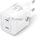 Сетевое зарядное устройство Vention на 2 порт USB С+C GaN 45W белый