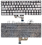 Клавиатура для ноутбука Asus UX333F серебристая с подсветкой