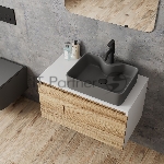 Комплект: тумба Bau Dream Blackwood 80, раковина BAU Cerama 48х37, темно-серая, смеситель Hotel Dream, черный выпуск клик клак черный
