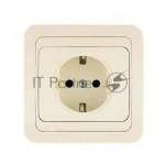 Розетка 1-м Makel СП Mimoza 16А IP20 с заземл. крем/крем