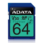 Флеш карта SD ADATA 64Gb ADATA Premier Pro SDXC Class 10 UHS-I U3 V30S 95/60 MB/s