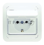 Розетка 1-м Makel СП Mimoza 16А IP20 с защ. крышкой бел./бел.