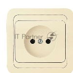 Розетка 1-м Makel СП Mimoza 16А IP20 без заземл. крем/крем